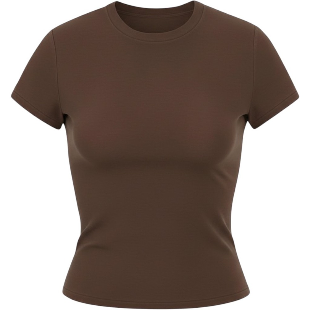 Skims Fits Everybody Short Sleeve T-Shirt Cocoa Brown TP-TSH-9048 Small